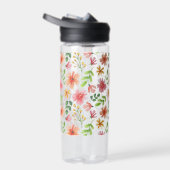 Aquarell-Rosa-Blumenmuster Trinkflasche (Rechts)