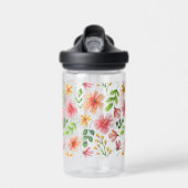 Aquarell-Rosa-Blumenmuster Trinkflasche (Vorne)