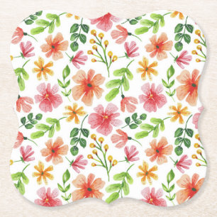 Aquarell-Rosa-Blumenmuster Untersetzer