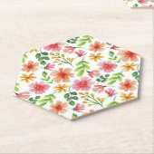 Aquarell-Rosa-Blumenmuster Untersetzer (angewinkelt)