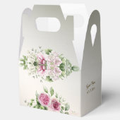 Aquarell Rosa Blumenrahmen Shiny Bronze Party Geschenkschachtel (Geöffnet)