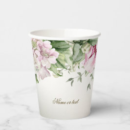 Aquarell Rosa Blumenrahmen Shiny Bronze Party Pappbecher