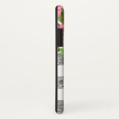 Aquarell-rosa Blumensilber stripes Monogramm Case-Mate iPhone Hülle (Hinten/Rechts)