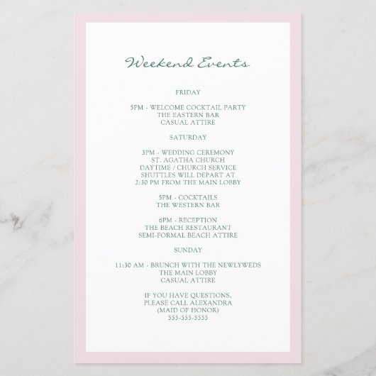 Aquarell Rosa Blumenzwiebeltour Begrüßungsreise (Rückseite)