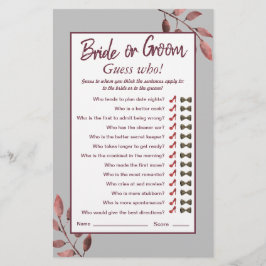 Aquarell Rosa Blush Brautparty Spiel