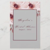 Aquarell Rosa Blush Brautparty Spiel (Rückseite)