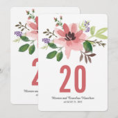 Aquarell-Rosa-Blüten-Explosion | Tischnummer (Vorne/Hinten)