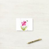 Aquarell rosa Blüten Hummel Post-it Klebezettel (Auf Schreibtisch)