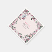 Aquarell Rosa Blütendusche & Birds Baby Dusche Serviette (Ecke)