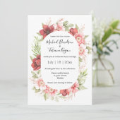 Aquarell Rosa Blütenhochzeit im Frühjahr Einladung (Stehend Vorderseite)