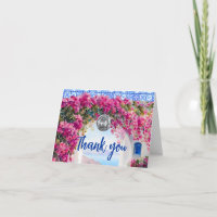 Aquarell-Rosa Bougainvillea-Blüten Blaue Fliesen