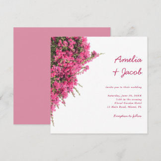 Aquarell Rosa Bougainvillea Romantische Hochzeit Einladung