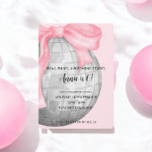 Aquarell Rosa Bow Silver Diskothek Ball Geburtstag Einladung