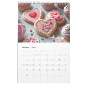Aquarell Rosa Bow Utensiy Bäckerei Kalender (Feb 2027)