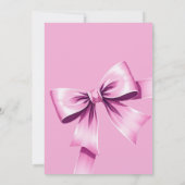Aquarell Rosa Bows Coquette Sweet 16 Birthday Einladung (Rückseite)