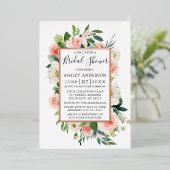 Aquarell Rosa Brautparty Rose Gold Folieneinladung (Stehend vorne)