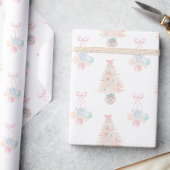 Aquarell Rosa Christbaum Grandmillennial Geschenkpapier
