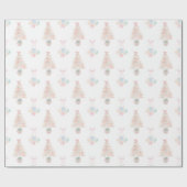 Aquarell Rosa Christbaum Grandmillennial Geschenkpapier (Flach)