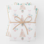 Aquarell Rosa Christbaum Grandmillennial Geschenkpapier Set (Beispiel)