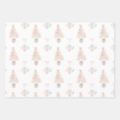 Aquarell Rosa Christbaum Grandmillennial Geschenkpapier Set (Vorderseite)