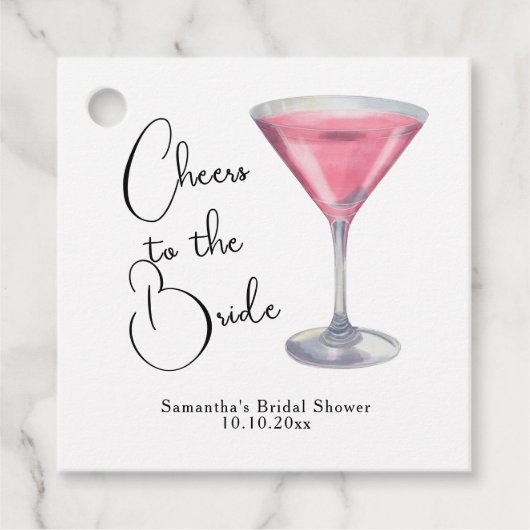 Aquarell-Rosa-Cocktail-Braut-Übernachtung ist nich Geschenkanhänger (Vorderseite)