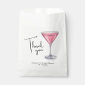 Aquarell-Rosa-Cocktail-Brautbad-Dankeschön Geschenktütchen (Vorderseite)