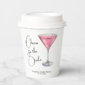 Aquarell-Rosa-Cocktail-Brautparty Pappbecher (Vorderseite)