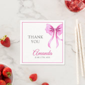 Aquarell Rosa Coquette Bow Sweet 16 Geburtstag Serviette (Beispiel)