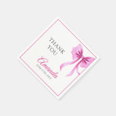 Aquarell Rosa Coquette Bow Sweet 16 Geburtstag Serviette (Ecke)