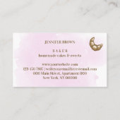 Aquarell Rosa Croissant, hausgemachte Bäckerei Visitenkarte (Rückseite)