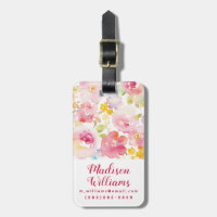Aquarell-Rosa des Hochsommer-| mit Blumen
