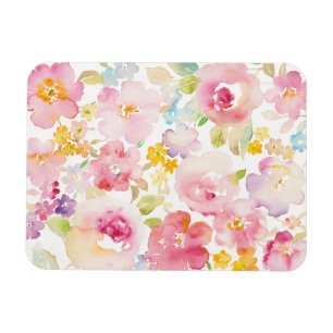 Aquarell-Rosa des Hochsommer- mit Blumen Magnet
