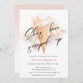 Aquarell Rosa Eiscreme Brautparty Einladung