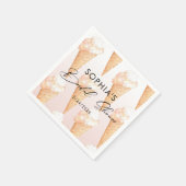 Aquarell Rosa Eiscreme Brautparty Serviette (Ecke)