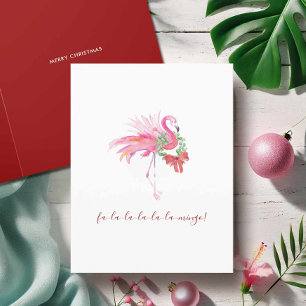 Aquarell Rosa Flamingo Florida Strand Weihnachten