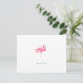 Aquarell-rosa Flamingo-Postkarte Feiertagspostkarte (Stehend Vorderseite)