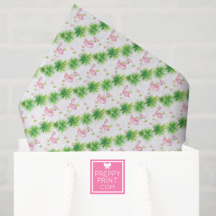 Aquarell-Rosa Flamingos & Girlande Weihnachten Seidenpapier