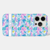 Aquarell-Rosa-Flamingos-Monogramm Case-Mate iPhone Hülle (Rückseite (Horizontal))
