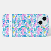 Aquarell-Rosa-Flamingos-Monogramm Case-Mate iPhone Hülle (Rückseite (Horizontal))