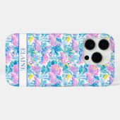 Aquarell-Rosa-Flamingos-Monogramm Case-Mate iPhone Hülle (Rückseite (Horizontal))