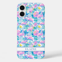 Aquarell-Rosa-Flamingos-Monogramm