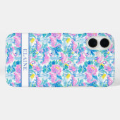 Aquarell-Rosa-Flamingos-Monogramm Case-Mate iPhone Hülle (Rückseite (Horizontal))