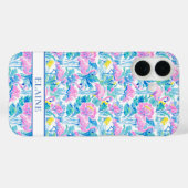 Aquarell-Rosa-Flamingos-Monogramm Case-Mate iPhone Hülle (Rückseite (Horizontal))
