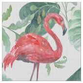Aquarell Rosa Flamingos und Blätter. Stoff (Nahaufnahme)