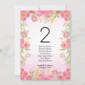 Aquarell rosa floral 5"x7" Tischnummer (Vorderseite)