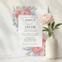 Aquarell Rosa Floral Eukalyptus Hochzeit