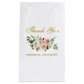 Aquarell Rosa Floral Gold Elegante Vielen Dank Kleine Geschenktüte (Vorderseite)