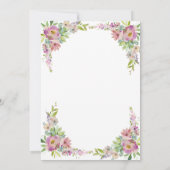 Aquarell Rosa Floral Gold Geometrische Babydusche Einladung (Rückseite)