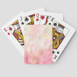 Aquarell-Rosa-Floral-Hintergrund Spielkarten
