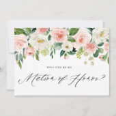 Aquarell Rosa Florals mein Ehrentribüne Einladung (Vorderseite)